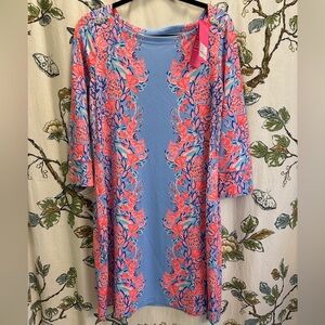 Lilly Pulitzer UPF 50+ Sophie dress blue peri Shrimply the best engineered dress